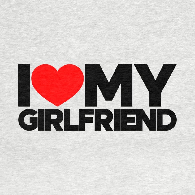 I Love My Girlfriend Red Hearts Love Couple by Luluca Shirts